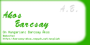 akos barcsay business card